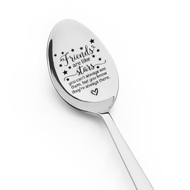 Best Friend Friendship Gifts for Bestie Friend BFF Long Distance Friendship Gifts for Him Her Friends Birthday Christmas Graduation Gifts Friends Are Like Star Spoon Gift for Coffee Tea Dessert Lover