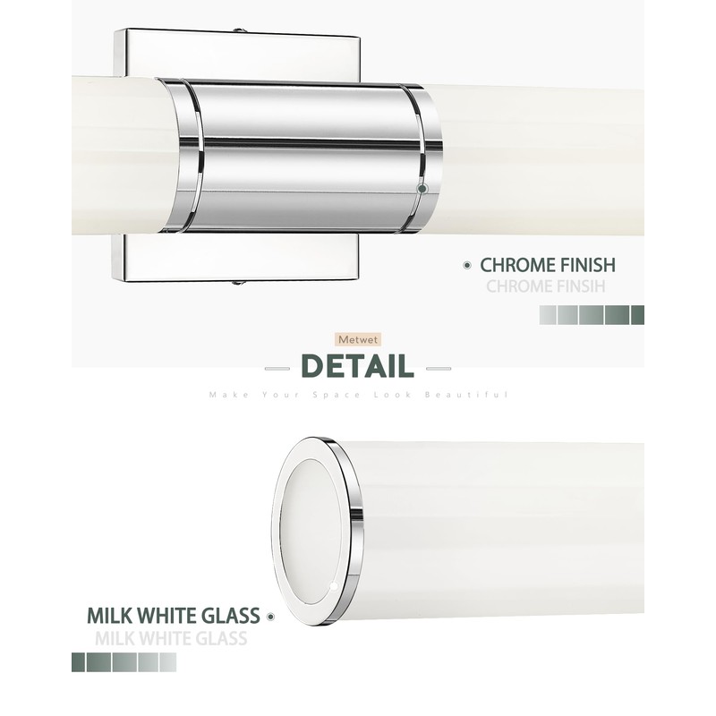 METWET Bathroom Light Fixtures, 2-Light Vanity Lights for Mirror with