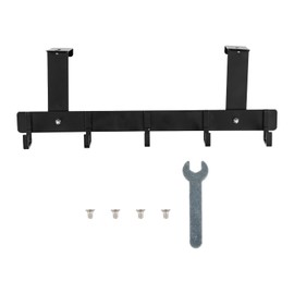 Anseom Door Coat Rack for Hanging, Universal Door Hook Rail with 5 Hooks, Practical Clothes Hook, Door Towel Holder, Door Towel Holder, Door without Drilling, Door Hook with High Load Capacity for