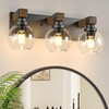 Farmhouse Bathroom Vanity Light Fixtures, 3-Light Wood Bathroom Light Fixtures