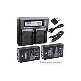 Kastar Fast Dual LCD Charger + 2X Battery for Nikon EN-EL20 EN-EL20A and Coolpix A, Nikon 1 AW1, Nikon 1 J1, Nikon 1 J2, Nikon 1 J3, Nikon 1 S1, Nikon 1 V3, Nikon DL24-500, Blackmagic Pocket Cinema