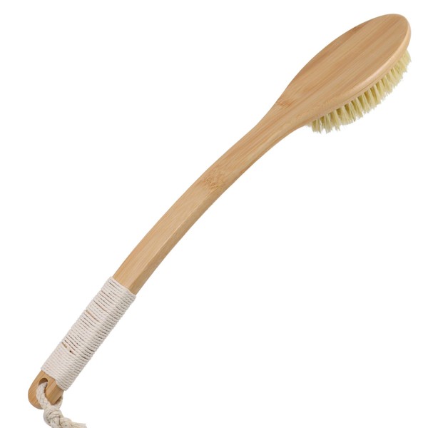 OWIIZI Back Scrubber Brush for Shower,Curved Extra Long Handle Bamboo