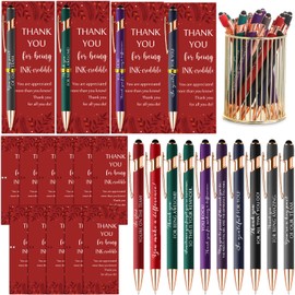 Resurhang 20 Set Employee Appreciation Gifts Inspirational Ballpoint Pens with Stylus Tips Cards Appreciation Gifts for Volunteer Employee Coworkers Team Teacher Staff Nurse