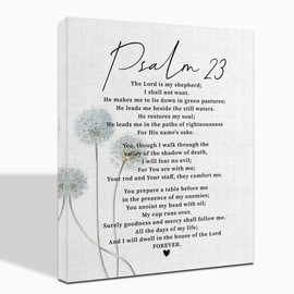Psalm 23 Wall Art, Psalm 23, Psalms 23 Decor, Scripture Signs Decor, The Lord is My Shepherd, Inspirational Quote Canvas Wall Art, Prayer Room Décor, Christian Wall Décor 14x17 inch