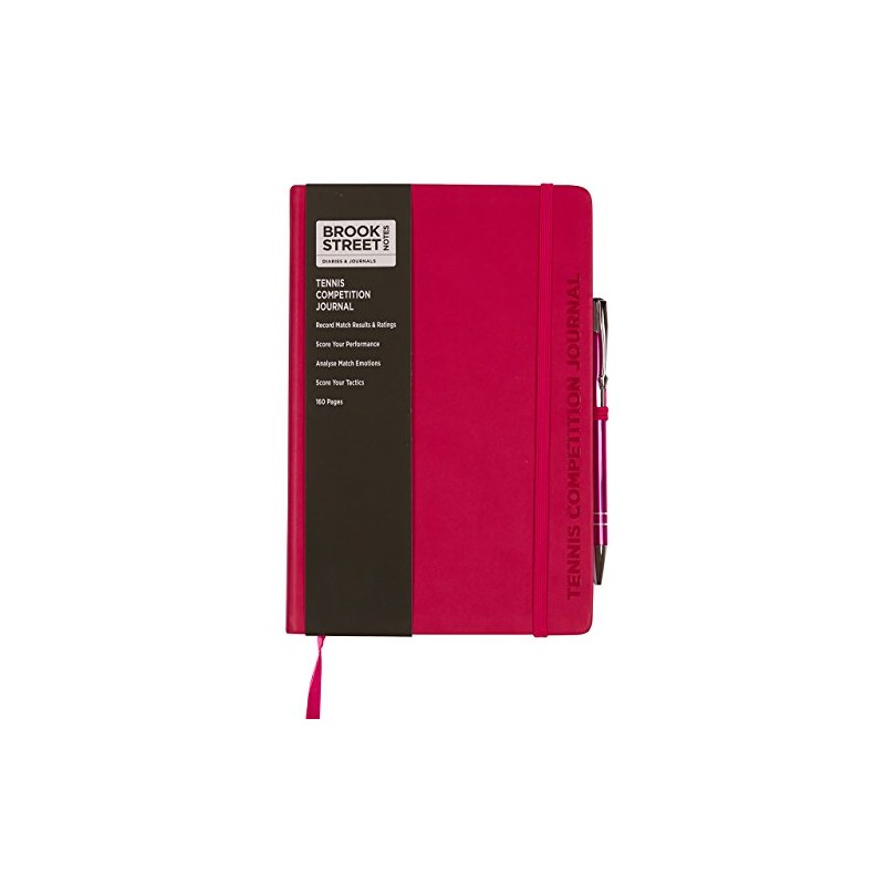 Tennis Competition Notebook - Hardback A5 Tennis Gift (Fuchsia Pink)