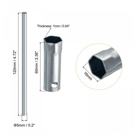 sourcing map 16mm Universal Ignition Spark Plug Spanner Wrench Socket 2 Pcs