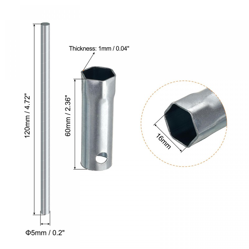 sourcing map 16mm Universal Ignition Spark Plug Spanner Wrench Socket