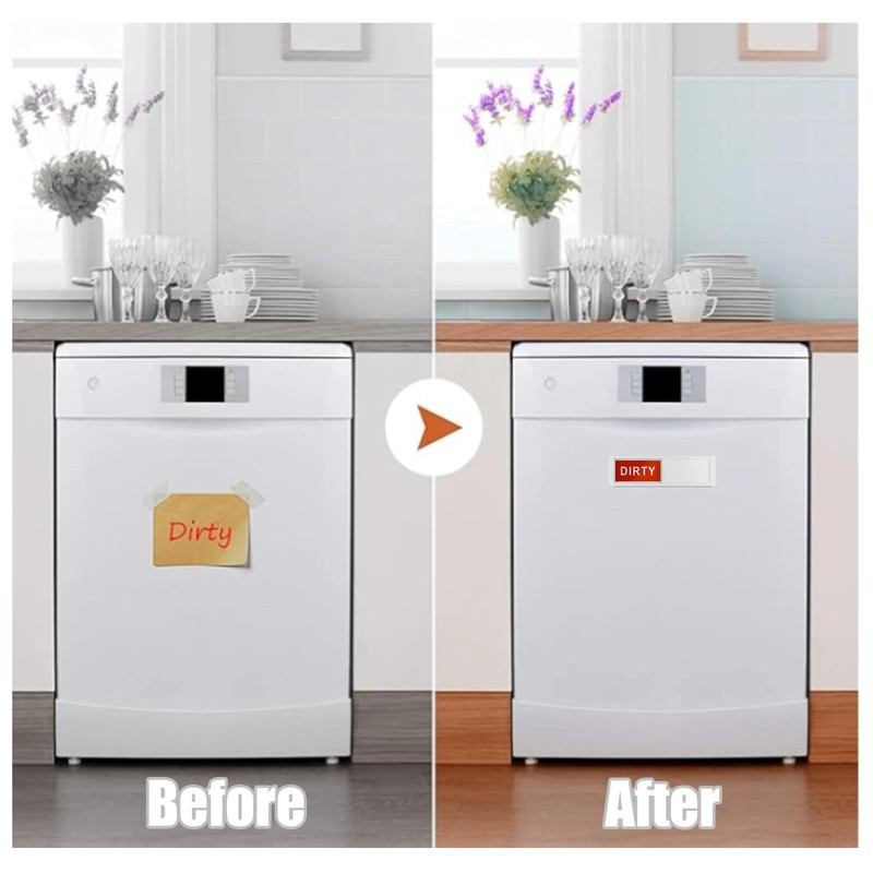 INF Magnet for Dishwashers Clean/Dirty Sign Red/Green/White Dishwasher Magnet Indicator