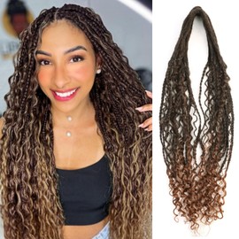 Hanne Fashion Boho DE Dreadlock Extensions 24 Inch Box Braids Double Ended Dreadlock Extensions Bohemian Style Synthetic Reggae Hair Curly loose Ends Dread Extensions for Women (24 Inch, MT1B/30)