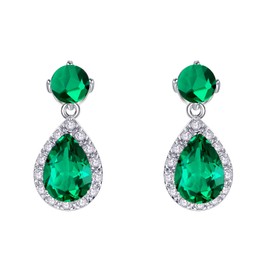 VONSSY Drop Dangle Earrings | Gemstones Waterdrop Teardrop White Gold Plated Crystal Hanging Cubic Zirconia Hypoallergenic Earrings | Stylish Jewelry Gift