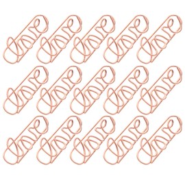 50pcs Love Shaped Paper Clips Metal Card File Note Clips Heart Paper Clips Love Gold Paperclips Cute Paperclips Bookmarks Planner Clips for Office School Rose Gold