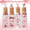Jagrove Valentine Cellophane Treat Bags with Gold Twist Ties 100