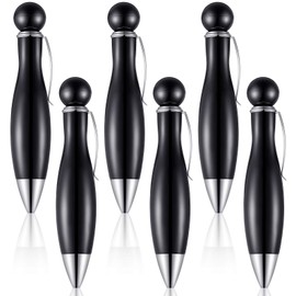 Outus 6 Pieces Short and Fat Ballpoint Pen for Tremor, Arthritis, Parkinson, Big Fat Pens Elegant Black Barrel with Black Ink Mini Ink Pen