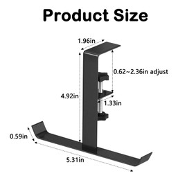 Wbgraceful Portable Purse Hook for Table - Foldable Handbag Hanger, Desk or Tabletop Bag Holder(Black)