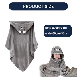 XdealCozyxc Hooded Baby Towel, Ultra Soft Bath Towels Newborn with Hood for Boy and Girl (Grey)