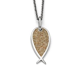 DUR P3783 Women's Pendant Fish Beach Sand 925 Silver, Sterling Silver