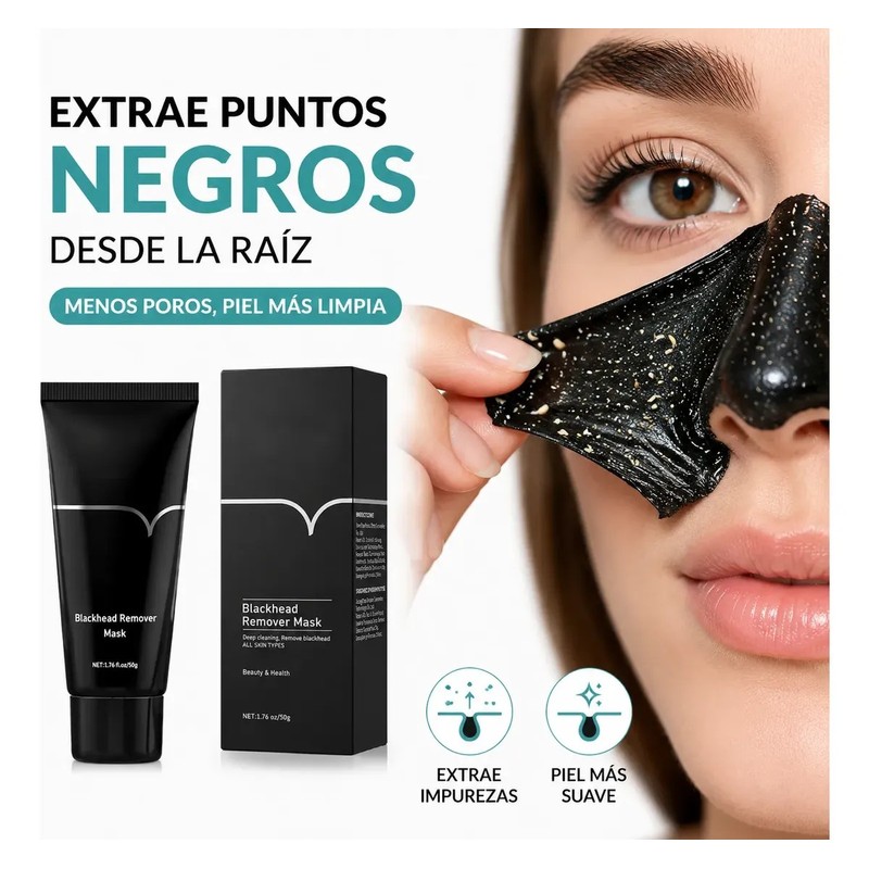 Mascarilla Facial 50g Carbón Activado Elimina Puntos Negros