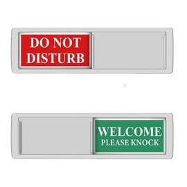2 Pack Privacy Sign Holder, Office Door Slide Sign - Welcome Please Knock Sign/Do Not Disturb for Home Office Meeting Restroom Hotel Hospital Room