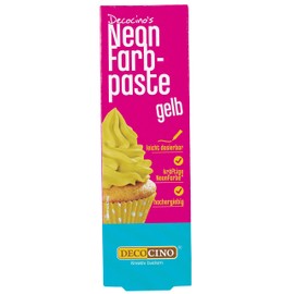 Decocino Neon Food Paste Yellow - High Dose Food Colour - for Colouring Cakes, Tarts, Muffins, Cupcakes - Tasteless