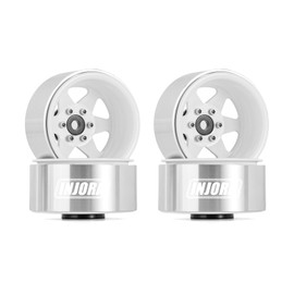 INJORA 1.9 Beadlock Rim Offset -8.9 mm Metal Deep Dish Hub for 1/10 RC Crawler Car TRX4 Axial SCX10 90046 UTB18, White