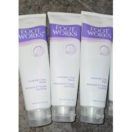 Avon 3 Lot AVON Foot Works Lavender Clay Mask 3.4 OZ Each Foot Care NEW
