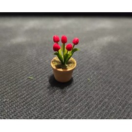Bright deLights Frosted Pink Tulips in a Clay Pot Dollhouse Miniature 1:12 Scale FAST US SHIPPER