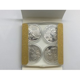 50p RM 2018/2019 Paddington Bear Set of 4 x Coins,St Paul's,Tower,Palace & Station,Uncirculated from sealed bag in capsules