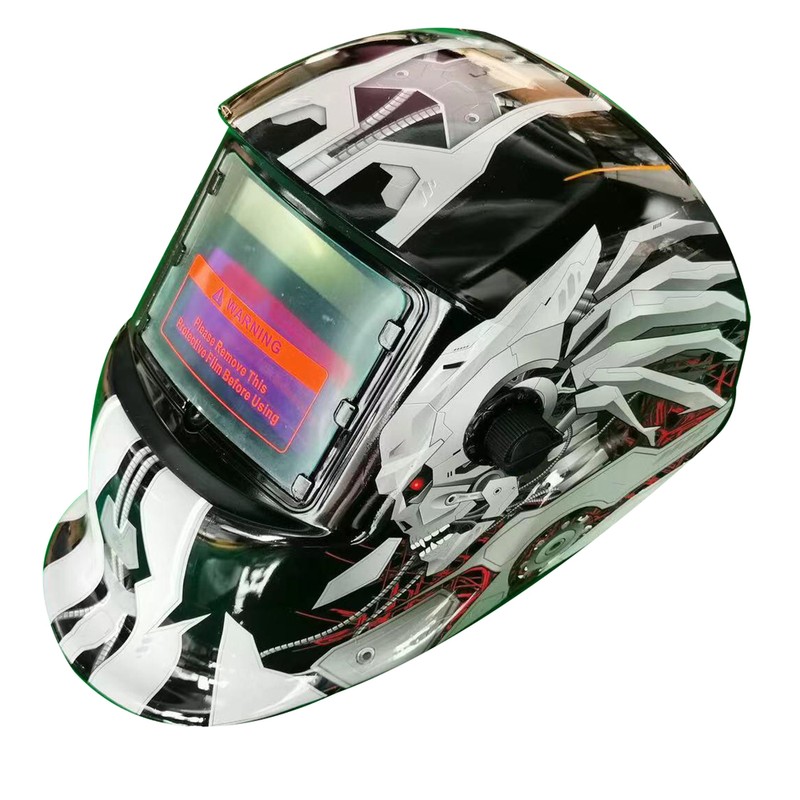 Solar Charging Automatic Dimming Welding Facemask Head-mounted Large View LCD