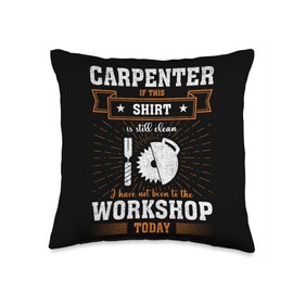 Retro Carpenter Gifts & Carpenter Shirts Craftsmen Quote Funny Carpenter Throw Pillow, 16x16, Multicolor