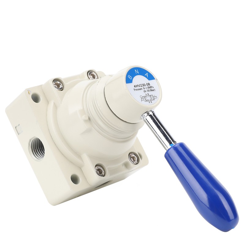 4HV230-08 Air Valve 4 Way 3 Positions Hand Lever Direct
