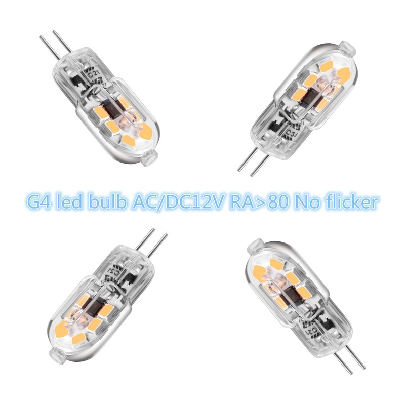 Sriomny G4 LED Bulbs 12V 2W [10-Pack] 3000K Warm White,