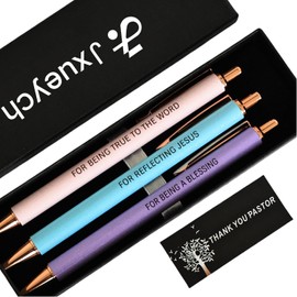 Jxueych Fancy Metal Pen Set with Inspirational Motivational Quotes Nice and Cute Boss Lady Gifts Teacher Pens Office Decor Coworker Employee Appreciation Gifts (Pastor)