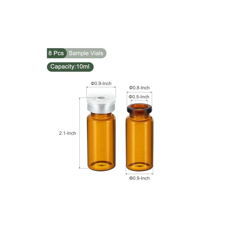 YOKIVE 8 Pcs Sample Vials, Lab Empty Vials | Lab