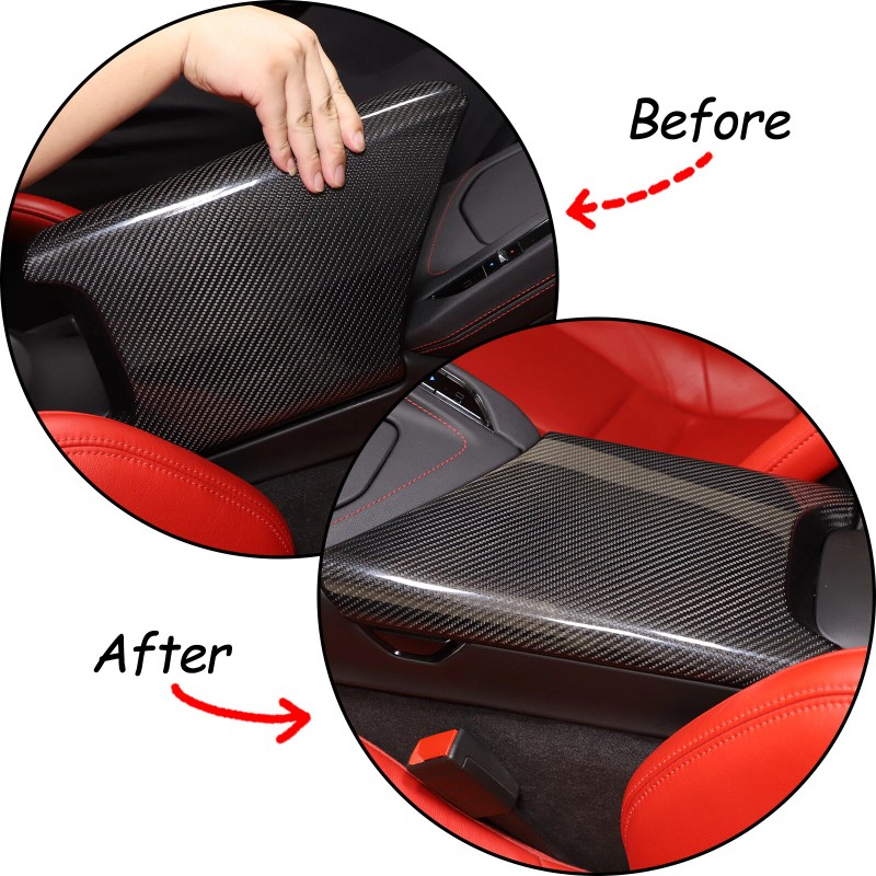 carcartrim-2022 REAL HARD Carbon Fiber Center Armrest Console Box Cover