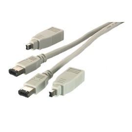 Vivanco CKA 210 IEEE 1394 Set, Kabel 6pol. Stecker - 6pol. Stecker + 2 Kompaktadapter 6 pol. Kupplung - 4pol. Stecker