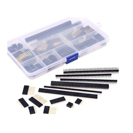 VOANZO 112Pcs 2.54mm Female Pin Header Socket Connector Strip Assortment Kit Stackable Shield Header 4/6/8/10/40 Pins