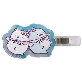 Eye Planning Sumikko Gurashi Aurora Acrylic Hair Clip, White Bear and Kage H1.6 x W1.6 inches (40 x 40 mm), Acrylic, 0.3 x 2.2 inches (7 x 55 mm) (Hair Clip) K4102B