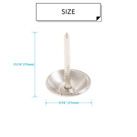 dophee Upholstery Tacks, 100-Pack 7/16" (11mm) Antique Thumb Tacks Furniture Nails Round Head Upholstery Pins Kit for Upholstered Furniture Cork Board DIY Projects Home Decor(Silver)