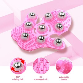 Body Massage Glove, Palm Shaped Massager Roller Ball Metal Rolling Ball Massage Body Hand Massager Beauty Massager Glove
