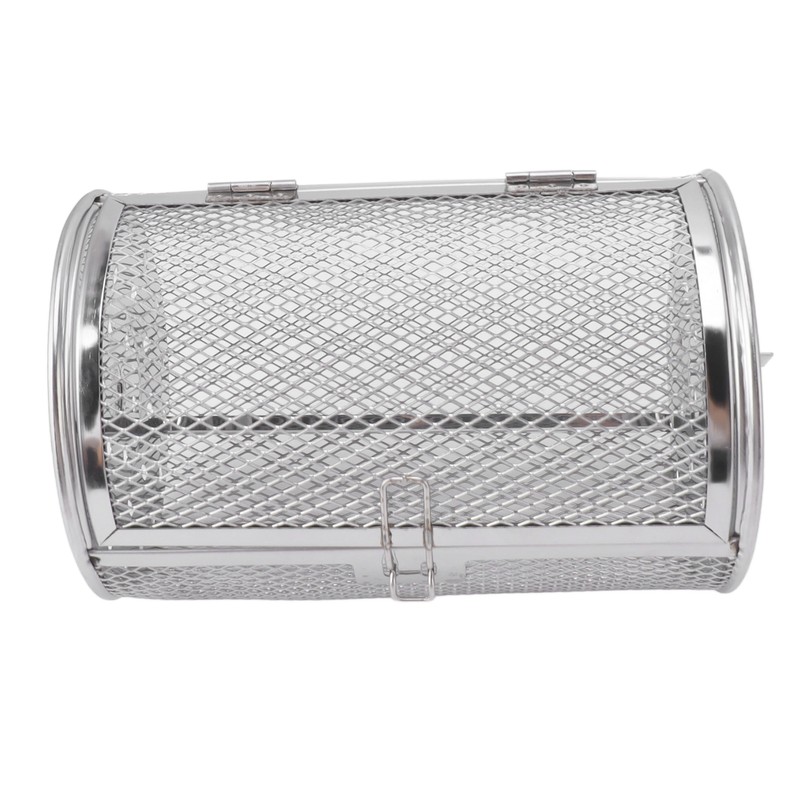 Rolling Grilling Basket Stainless Steel Grill Cage Round Stainless Steel