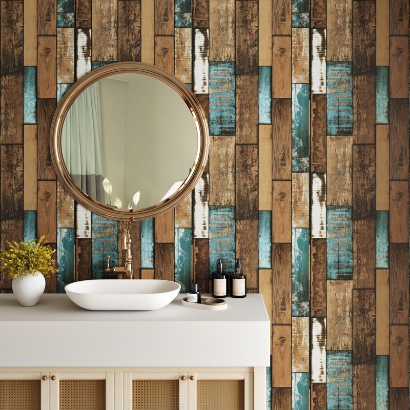 Wallderful Self Adhesive Weathered Butcher Block Wood Contact Paper Vintage