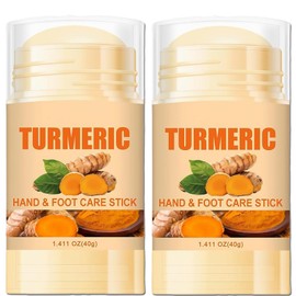 ASMAYSA 2Pcs Turmeric Foot Cream Set, Hydrating & Softening Hand and Foot Cream Balm Stick, Hand and Foot Cracked Heel Moisturizer, for All, Heel Balm Stick for Dry Elbows, 1.41 Oz Each