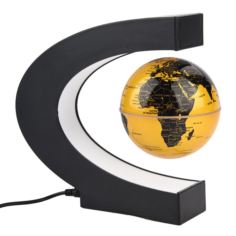 Floating Globe Magnetic Levitation Rotating Globe with Colorful LED Light