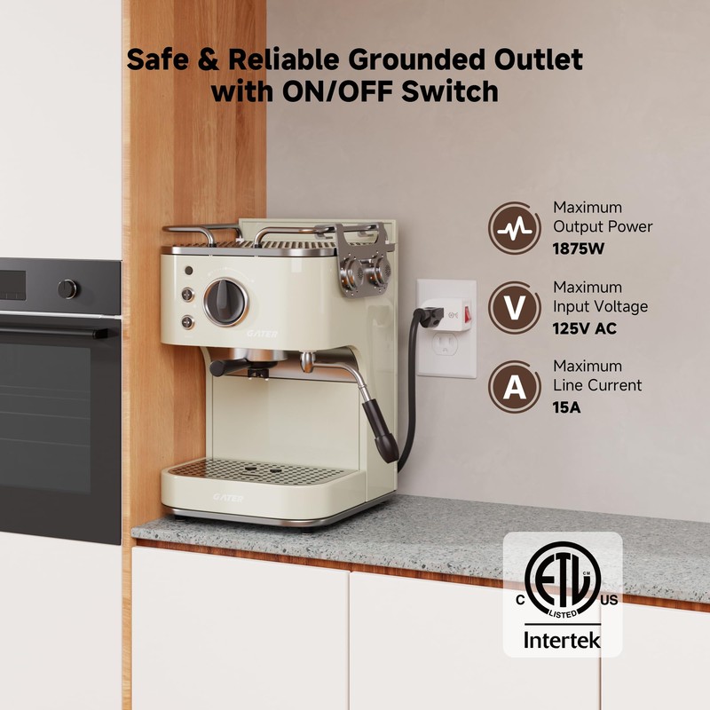 Cable Matters [ETL Listed] 3-Pack Grounded Outlet Switch with On