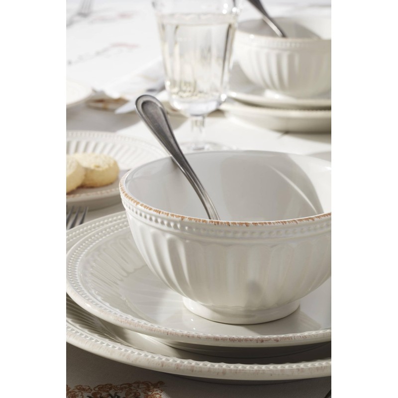 Lenox French Perle Groove, 12 Count, 12-Piece Dinnerware Set (Bowls)