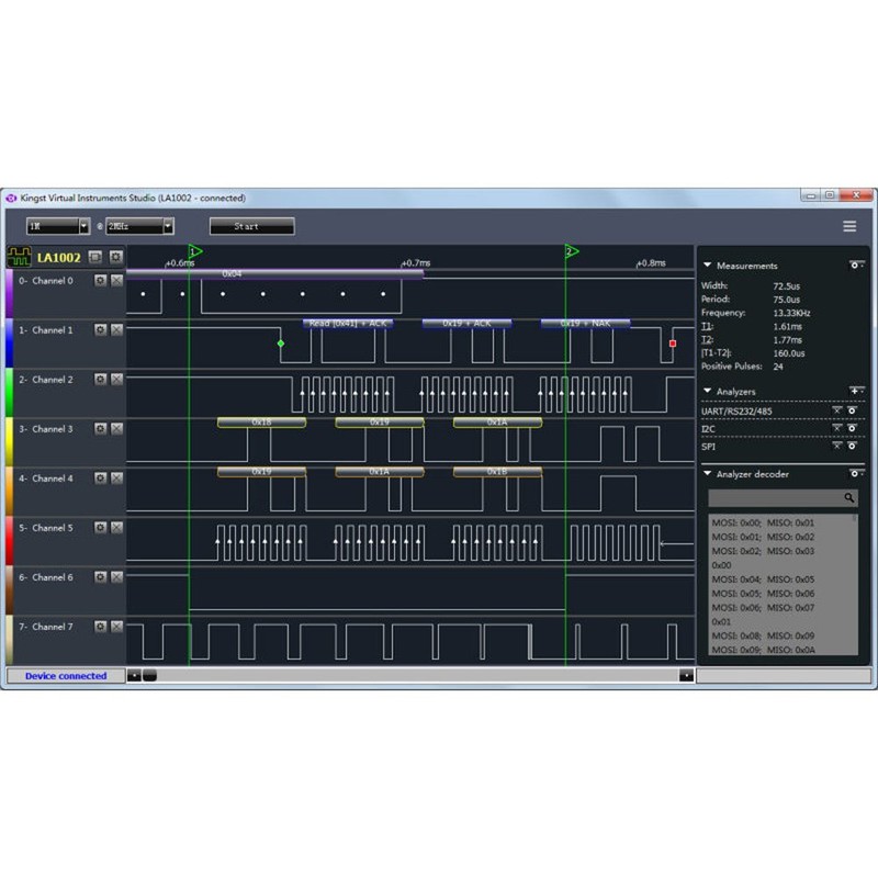 Kingst LA1010 USB Logic Analyzer 100M Max Sample Rate 16