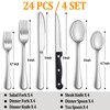 24 Pcs Silverware Set with Steak Knives Service for 4,Stainless