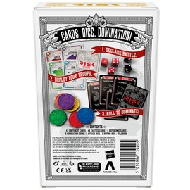 Hasbro Gaming Risk Strike Cards and Dice Game for Adults, Teens, and Kids, Quick-Playing Strategy Game, 2-5 Players, 20 Min. Average, Fun Summer Activities, Vacation Travel Essentials, Ages 10+