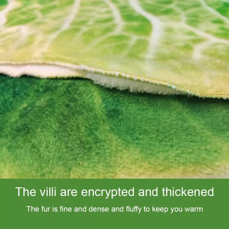 Jextech Frazada Cobija Lechuga Verdura Felpa Manta Ultra Suave