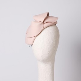 HIMESPORT Women Wool Felt Flower Fascinator Hats Wedding Tea Party Dress Pillbox Hats British Fedora Pink